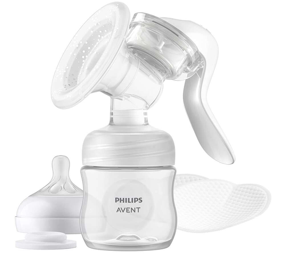 Silicone Manual Breastfeeding PumpPortable DesignBONUS Stand Lid & Bag 